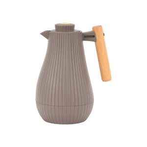 Royalford RF12970 1000ml Insula Vacuum Flask | Wooden Handle| Pink Glass Inner| 20 Hours Hot & 24 Hours Cold| BPA Free| Leak Resistant| Durable PP Body| 33.5oz Capacity