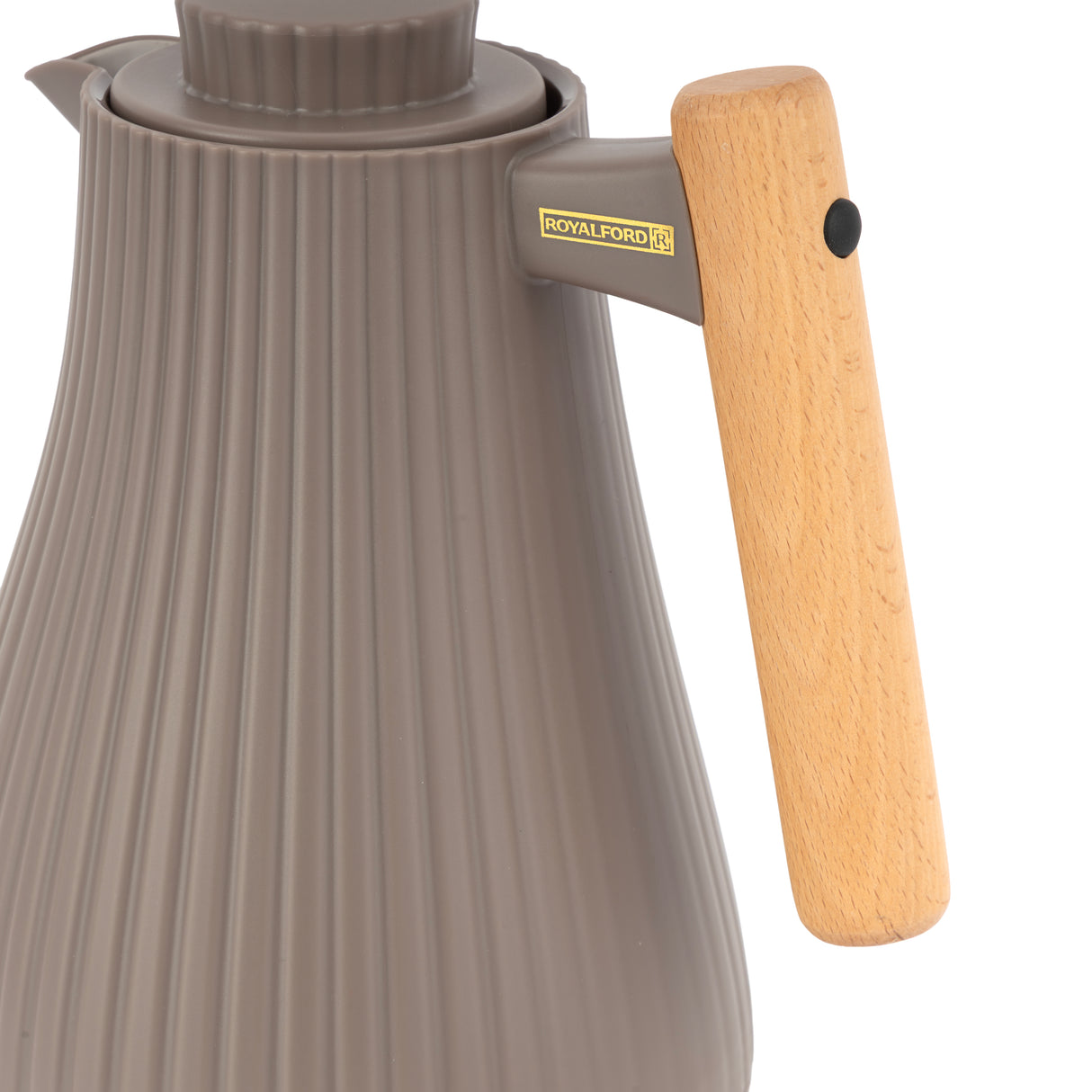 Royalford RF12970 1000ml Insula Vacuum Flask | Wooden Handle| Pink Glass Inner| 20 Hours Hot & 24 Hours Cold| BPA Free| Leak Resistant| Durable PP Body| 33.5oz Capacity
