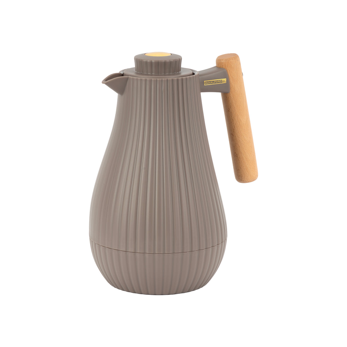Royalford RF12970 1000ml Insula Vacuum Flask | Wooden Handle| Pink Glass Inner| 20 Hours Hot & 24 Hours Cold| BPA Free| Leak Resistant| Durable PP Body| 33.5oz Capacity