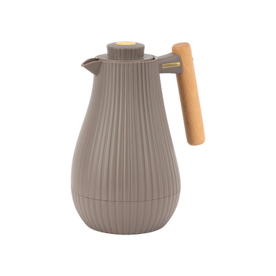 Royalford RF12970 1000ml Insula Vacuum Flask | Wooden Handle| Pink Glass Inner| 20 Hours Hot & 24 Hours Cold| BPA Free| Leak Resistant| Durable PP Body| 33.5oz Capacity