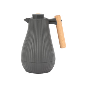 Royalford RF12972 1000ml Insula Vacuum Flask | Wooden Handle | Pink Glass Inner | 20 Hours Hot and  24 Hours Cold | BPA Free | Leak Resistant |  Durable PP Body