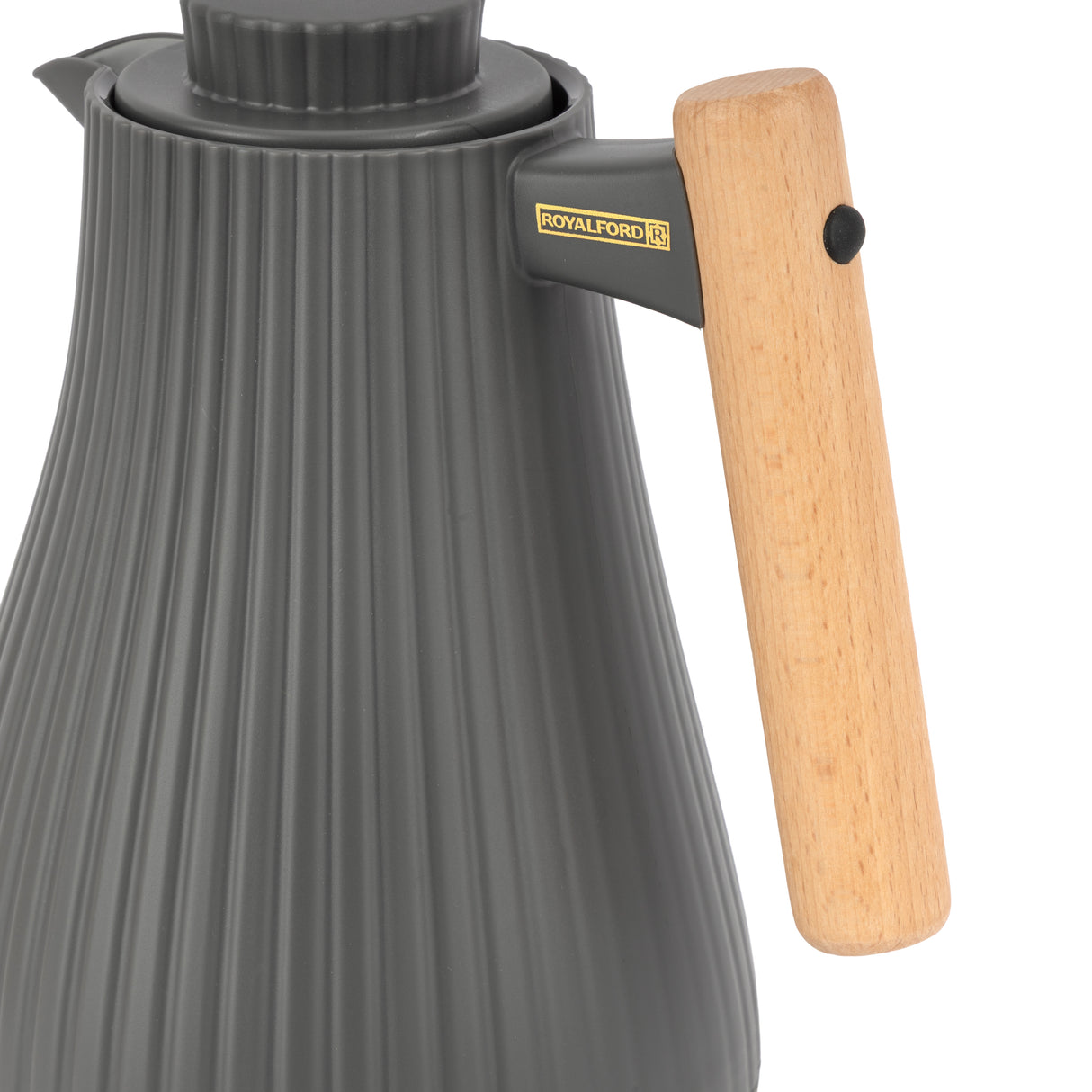Royalford RF12972 1000ml Insula Vacuum Flask | Wooden Handle | Pink Glass Inner | 20 Hours Hot and  24 Hours Cold | BPA Free | Leak Resistant |  Durable PP Body