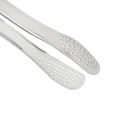 Royalford RF12975 Stainless Steel Food Tong| durable 24cm design with strong grip edges & rust-resistant build| ergonomic handle for easy serving & food handling|