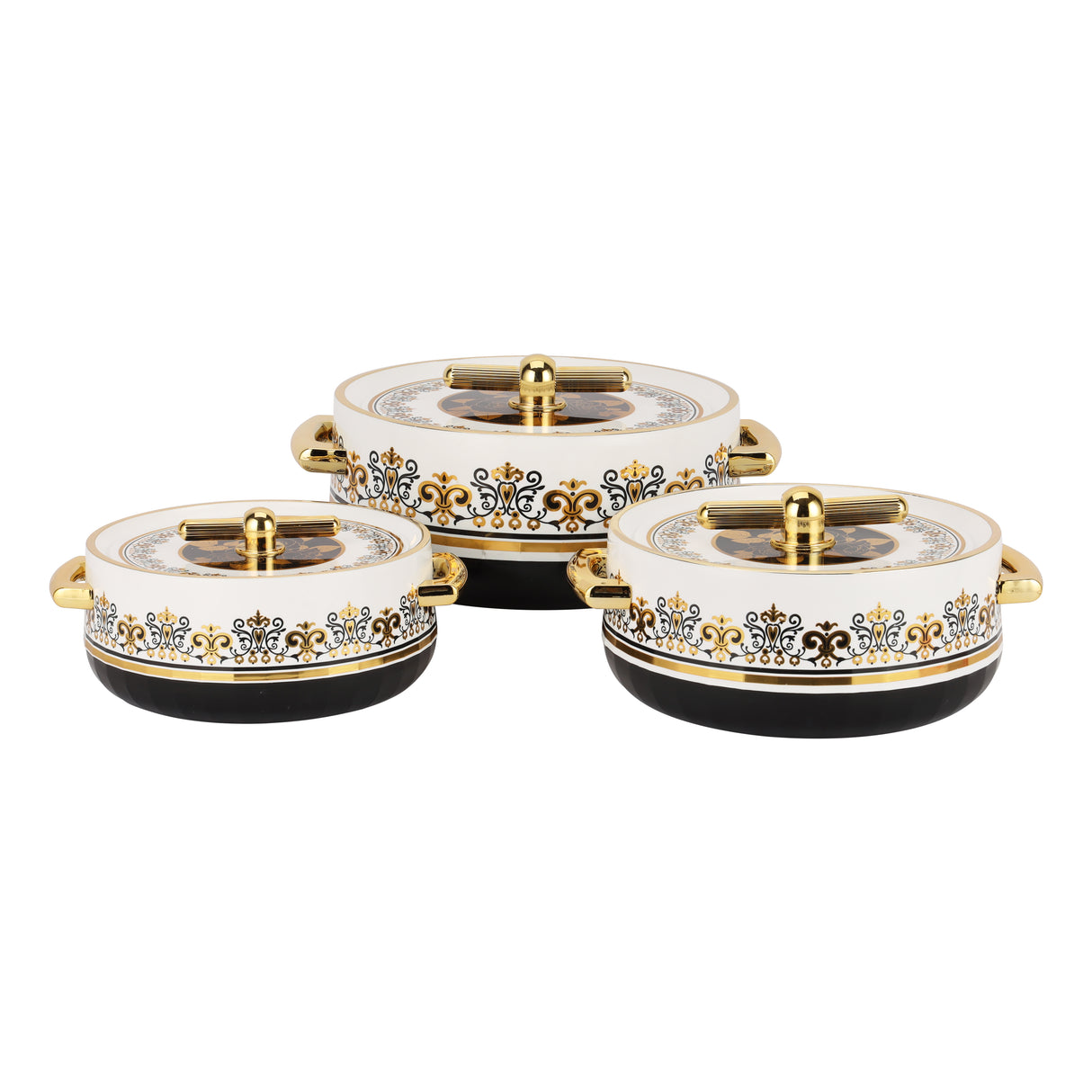 Royalford Heritage RF12990 Insulated Hot Pot 3-Piece Set |Stainless Steel Inner| PU Insulation |Keeps Food Hot & Fresh for Longer |Ideal for daily meals & dinner parties
