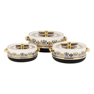 Royalford Heritage RF12990 Insulated Hot Pot 3-Piece Set |Stainless Steel Inner| PU Insulation |Keeps Food Hot & Fresh for Longer |Ideal for daily meals & dinner parties