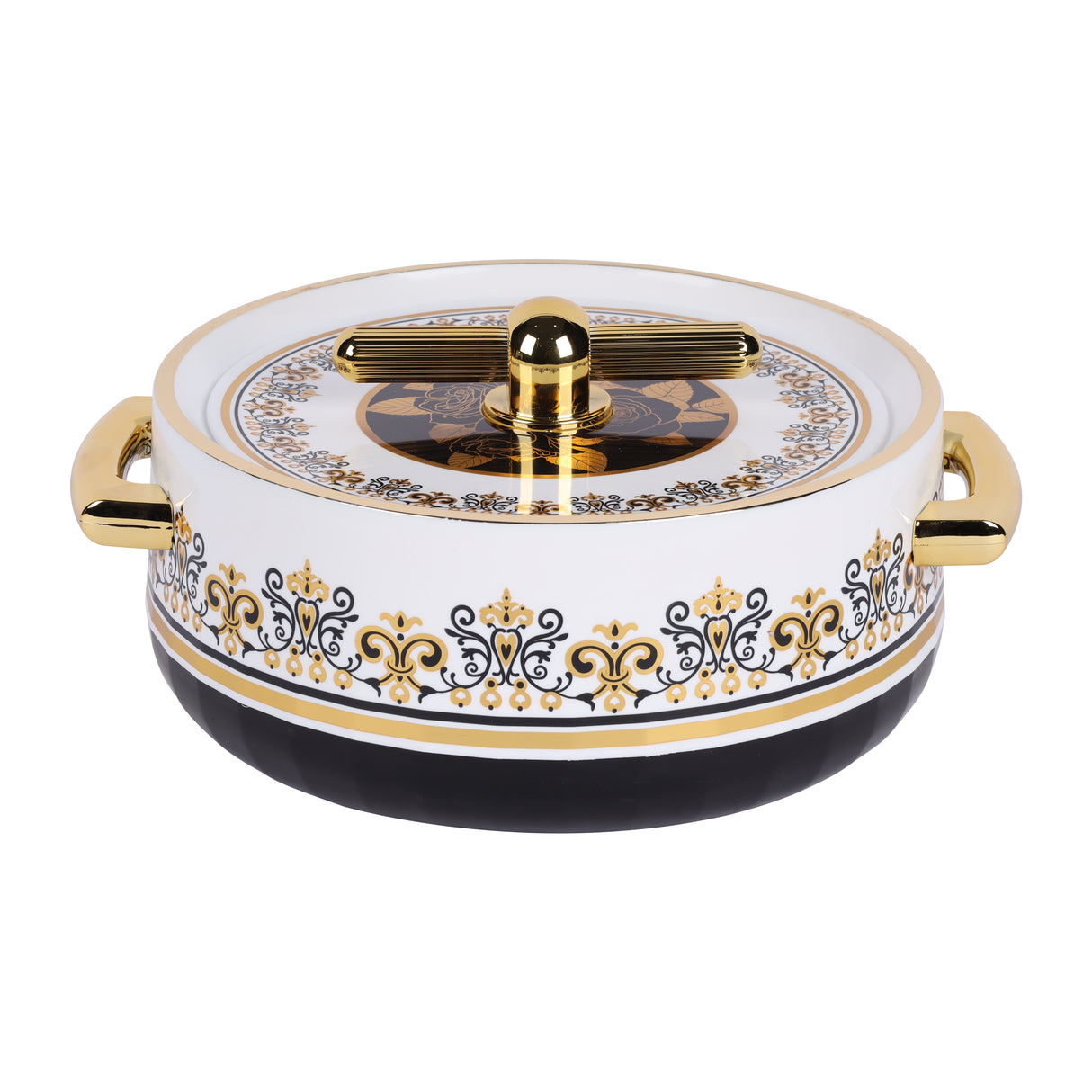 Royalford RF12991 Heritage 1200ml Insulated Hot Pot | Stainless Steel Inner Casing | Super PU Insulation | Firm Twist Lock Lid | Durable PP Outer Body | Elegant Design
