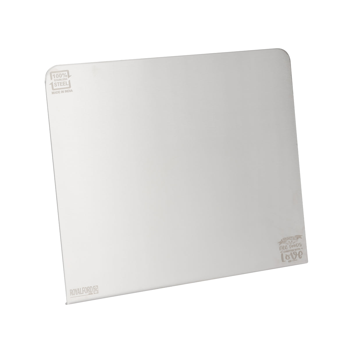 Royalford RF12994 Small Stainless Steel Table Top Chopping Board | SS304 Food Grade Counter Fit Cutting Board | Folded Edge | BPA Free | Durable & Easy to Clean