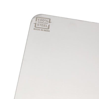 Royalford RF12994 Small Stainless Steel Table Top Chopping Board | SS304 Food Grade Counter Fit Cutting Board | Folded Edge | BPA Free | Durable & Easy to Clean