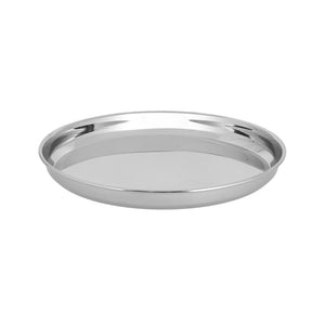Royalford RF13000 26CM Stainless Steel Plate| durable & rust-resistant dinner plate with a sleek finish| hygienic surface, easy to clean, for daily home & kitchen use|