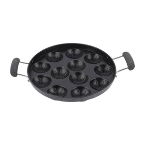 Royalford RF13004 Non-Stick Paniyarkkal Pan | 12 Pits 23cm | Premium Aluminium Appam & Paniyaram Maker | Durable Coating| Heat Resistant Handles| Gas & Ceramic Compatible