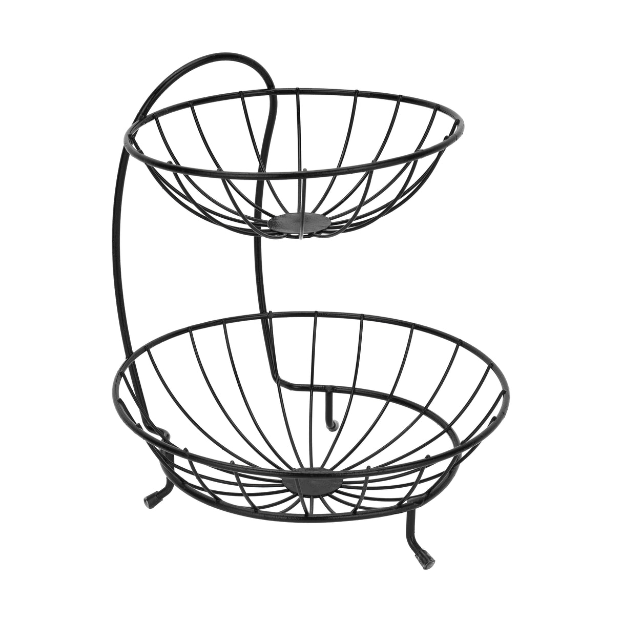 Royalford RF13044 2-Tier Stainless Steel Fruits Basket |  Rust-Resistant Finish |  Durable Kitchen Countertop Organizer | Perfect for Fruits, Vegetables & Snacks