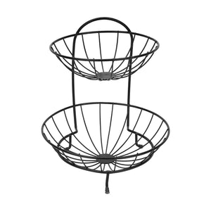 Royalford RF13044 2-Tier Stainless Steel Fruits Basket |  Rust-Resistant Finish |  Durable Kitchen Countertop Organizer | Perfect for Fruits, Vegetables & Snacks