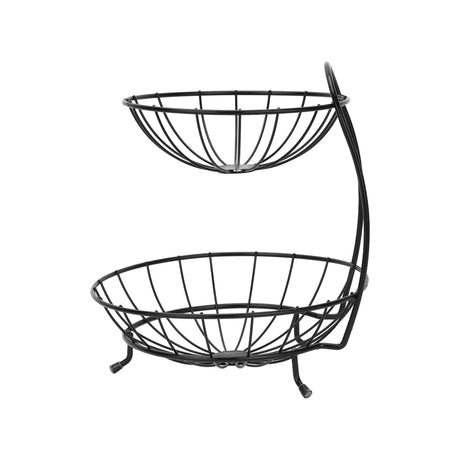 Royalford RF13044 2-Tier Stainless Steel Fruits Basket |  Rust-Resistant Finish |  Durable Kitchen Countertop Organizer | Perfect for Fruits, Vegetables & Snacks
