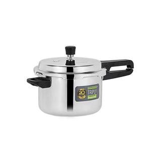 RoyalFord RF13047 Triply Stainless Steel Pressure Cooker 5L | Triply Base | Induction Compatible Stainless Steel Cooker | 3X Faster Heating | Energy Efficient | Durable