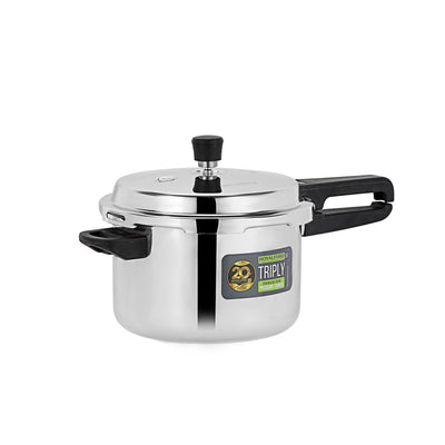 RoyalFord RF13047 Triply Stainless Steel Pressure Cooker 5L | Triply Base | Induction Compatible Stainless Steel Cooker | 3X Faster Heating | Energy Efficient | Durable