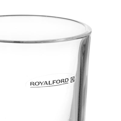 Royalford RF1385-GT6 6PCS Glass Tumbler Set |Clear Drinking Glasses | Durable Water Juice Beverage Cups | Elegant Transparent Drinkware Set for Kitchen & Dining Table Use