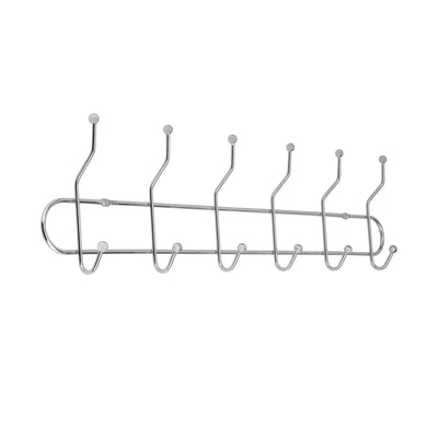 Royalford RF1426-MH6 6 Hooks Metal Hanger | Heavy-Duty Wall Mounted Rack for Towels, Clothes, Keys & Kitchen Accessories |  Space Saving Organizer for Home & Bathroom