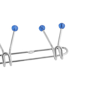 Royalford RF1427 4 Hooks Metal Hanger| wall mounted, durable storage rack with sturdy metal build| chrome finish, and rounded tips, ideal for dress, and home use|