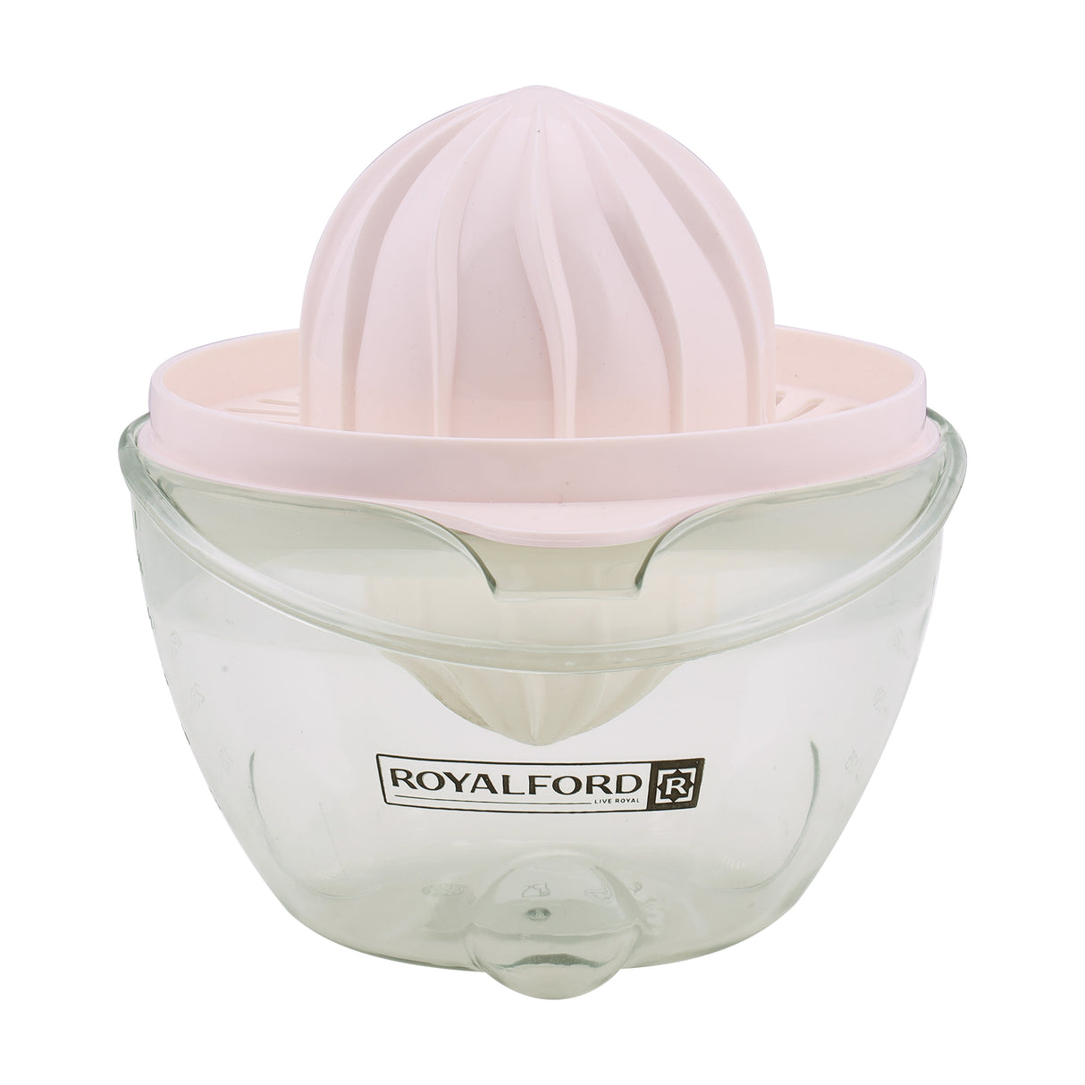 Royalford RF1543CJ Citrus Juicer | 625ML Manual Lemon Orange Juicer with Strainer | Measuring Bowl | Easy Pour Spout | Durable Fruit Juice Extractor  for Home Use