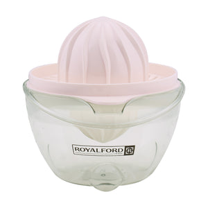 Royalford RF1543CJ Citrus Juicer | 625ML Manual Lemon Orange Juicer with Strainer | Measuring Bowl | Easy Pour Spout | Durable Fruit Juice Extractor  for Home Use