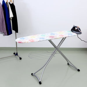 Royalford RF1511-IB Mesh Ironing Board | Height Adjustment up to 92cm | Steam Friendly Mesh Top | Cotton Padded Cover | Cloth Rack | Safety Lock for Home Use Ironing