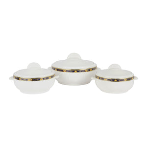 Royalford RF1643 Classic Deluxe Casserole Set | Highly Insulated Stainless Steel Hot Pot with Lid | 3-Piece Set 1200ml + 1600ml + 2500ml for Long-Lasting Heat Retention