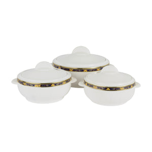 Royalford RF1643 Classic Deluxe Casserole Set | Highly Insulated Stainless Steel Hot Pot with Lid | 3-Piece Set 1200ml + 1600ml + 2500ml for Long-Lasting Heat Retention