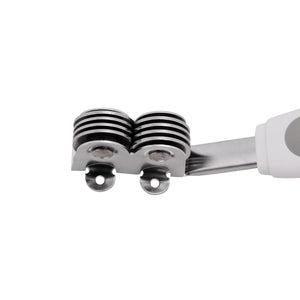 Royalford RF1651-KS Knife Sharpener| stainless steel dual wheels ensures quick & precise sharpening| ergonomic ABS+TPR handle, non-slip grip, durable & easy to use |