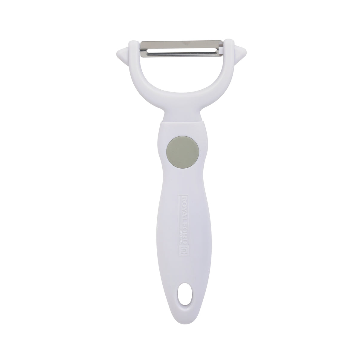 Royalford RF1659-YP Stainless Steel Y-Peeler| sharp blade ensures smooth peeling & ergonomic ABS+TPR handle| non-slip grip, durable design, ideal for fruits & vegetables|