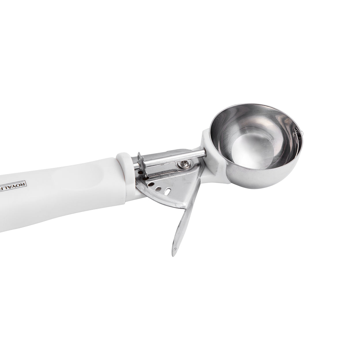 Royalford RF1670-ICS Stainless Steel Ice Cream Scoop | Ergonomic ABS Handle | Heavy Duty Ice Cream Scooper | Spring Action Release for Perfect Dessert Portions