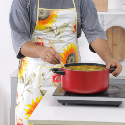 Royalford RF1818A PVC apron| waterproof & dustproof with durable vinyl material| front pocket, broad neck band & long ties, ideal for kitchen& multipurpose use|
