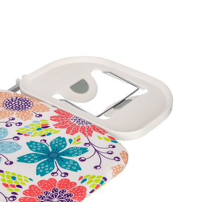 Royalford RF1967IB Ironing Board with Socket | Foldable Iron Board with 100% Cotton Cover| 10mm Foam Padding | Sturdy Metal Frame & Cord Antenna | Elegant Floral Design
