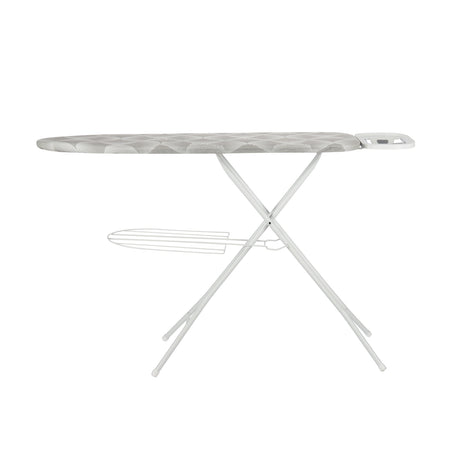 RoyalFord RF1968IB Foldable Ironing Board with Iron Rest   | Adjustable Height   |  100% Cotton Cover |  7mm Foam Padding Clothes Rack |  Perfect for Home & Laundry Use