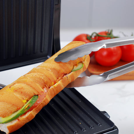 Royalford RF2042-FT12 12 inch food tong|  ergonomic design, gripped handle and auto lock mechanism| dishwasher safe, ideal for cooking, grilling & serving food|