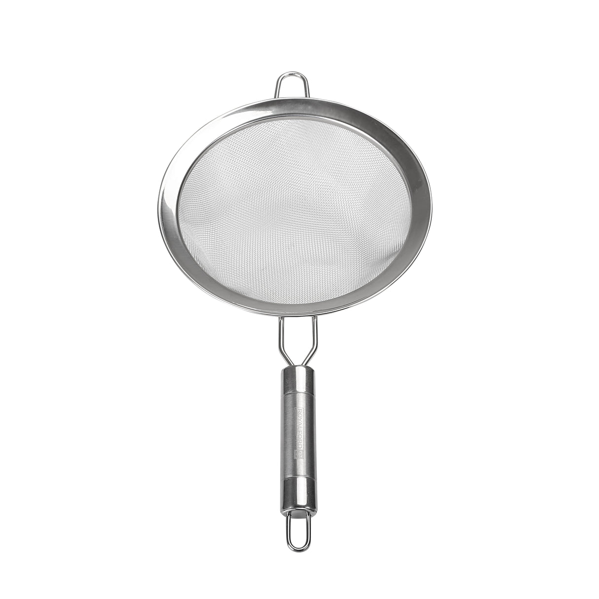 Royalford RF2051 S20 Stainless Steel Strainer 20cm | Durable Rust-Resistant Kitchen Colander | Ergonomic Gripped Handle | Fine Mesh Drainage & Dishwasher Safe Design