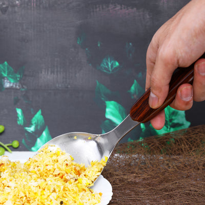 Royalford RF2060 Stainless Steel Rice Spoon| ergonomic grip handle & durable rust-resistant build| dishwasher safe, ideal for serving rice, grains, and everyday use|