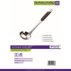 Royalford RF2061SS Stainless Steel Ladle | Ergonomic Grip Handle | Durable Soup Serving Spoon | Dishwasher Safe Kitchen Ladle for Soup, Sauce, Curry, Gravy and Stews