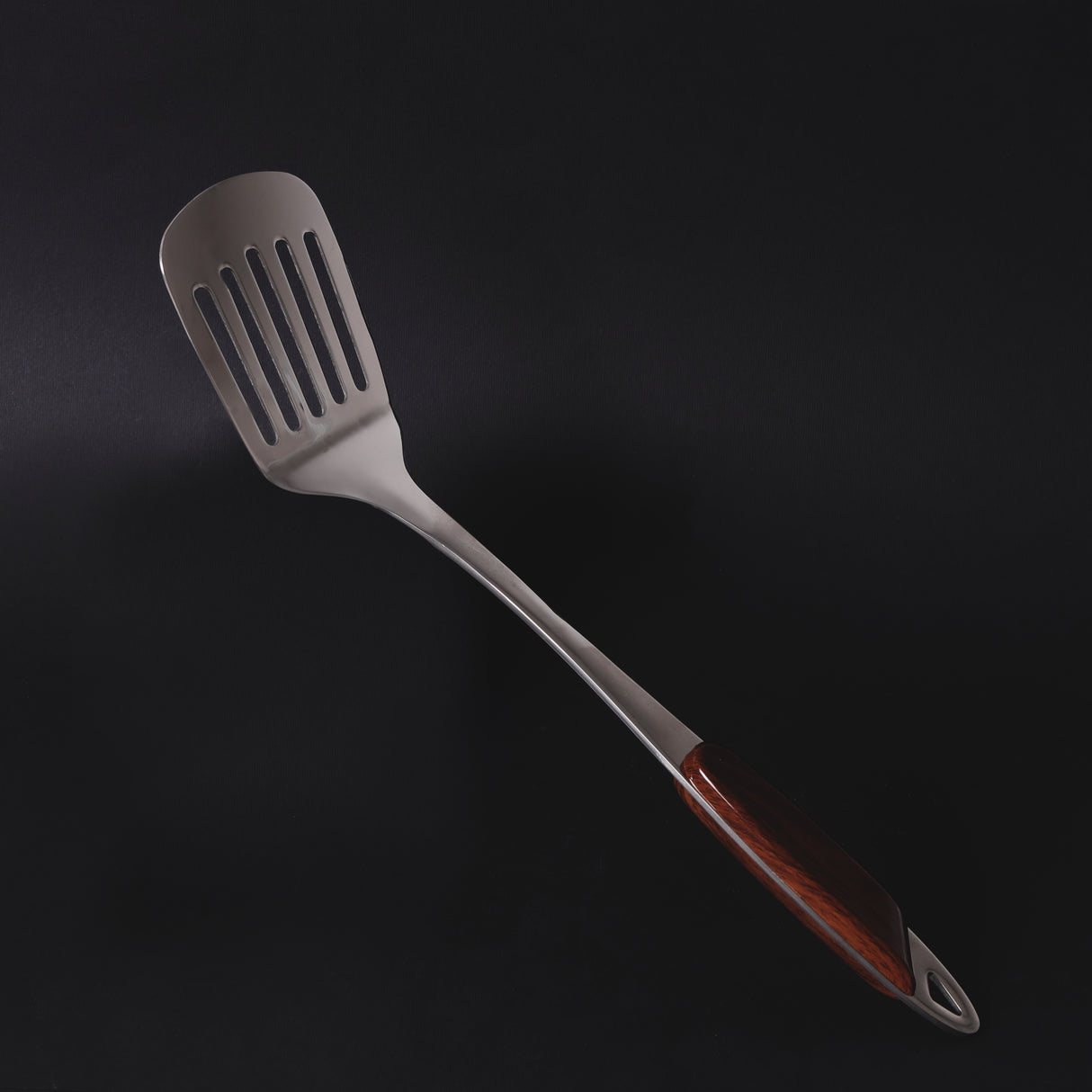 Royalford RF2064ST Stainless Steel Slotted Turner| Ergonomic Handle, Dishwasher Safe & Durable Kitchen Spatula Tool| Shiny Finish Oil Drain Slots for Cooking Serving Use|