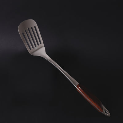Royalford RF2064ST Stainless Steel Slotted Turner| Ergonomic Handle, Dishwasher Safe & Durable Kitchen Spatula Tool| Shiny Finish Oil Drain Slots for Cooking Serving Use|