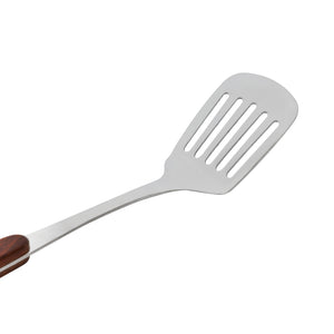 Royalford RF2064ST Stainless Steel Slotted Turner| Ergonomic Handle, Dishwasher Safe & Durable Kitchen Spatula Tool| Shiny Finish Oil Drain Slots for Cooking Serving Use|