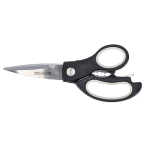Royalford RF2190N 3 in 1 Kitchen Scissors | Stainless Steel Blades|  Multipurpose Kitchen Shears with Bottle Opener & Nut Cracker| Ergonomic Non Slip Handle for Food Prep