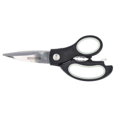Royalford RF2190N 3 in 1 Kitchen Scissors | Stainless Steel Blades|  Multipurpose Kitchen Shears with Bottle Opener & Nut Cracker| Ergonomic Non Slip Handle for Food Prep