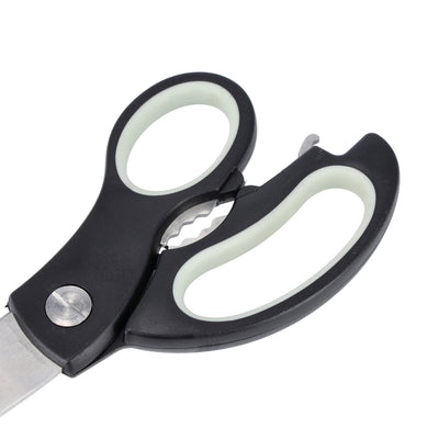 Royalford RF2190N 3 in 1 Kitchen Scissors | Stainless Steel Blades|  Multipurpose Kitchen Shears with Bottle Opener & Nut Cracker| Ergonomic Non Slip Handle for Food Prep