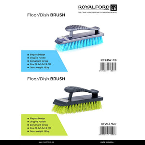 Royalford RF2357 Floor/Dish Brush | multipurpose design, durable bristles & ergonomic grip handle| compact build, for cleaning floors, tiles, dishes & surfaces|