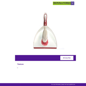 Royalford RF2367-DPW/B Dustpan and Brush Set | Durable Hand Brush | Compact Household Cleaning Tool for Floor Kitchen Table Office, Quick Dust & Debris Cleaning Set