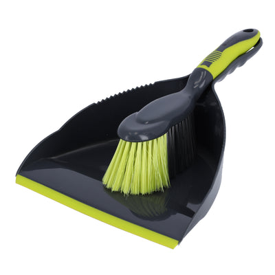 Royalford RF2367GR Dustpan and Brush Set | Ergonomic Grip Handle | Durable Hand Brush & Dust Pan Cleaning Tool | Ideal For: Floor, Kitchen, Table, Office &Countertops