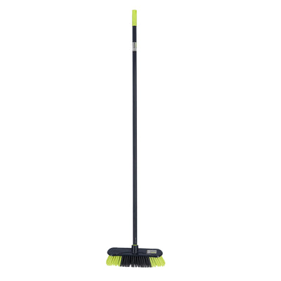 Royalford RF2369GR Floor Broom with Long Handle | Durable Bristle Sweeping Brush for Home, Kitchen & Office Floors| Ergonomic Grip Cleaning Broom for Dust Dirt & Debris