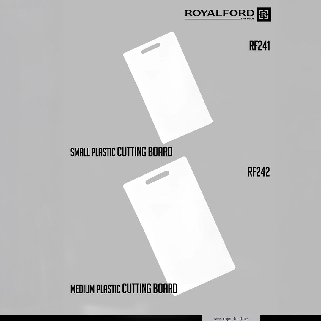 RoyalFord RF242CBS Plastic Cutting Board |  Medium Chopping Board | Food Grade | Durable Kitchen Cutting Surface | Easy Clean | Non Slip Food Prep Boards for Home Use