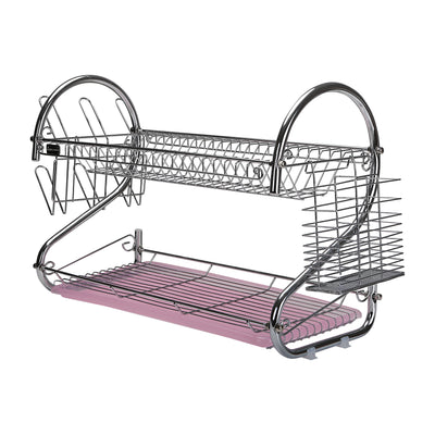 Royalford RF1151DRL Large Dish Rack with Drip Tray | Strong and Sturdy Kitchen Dish Drying Rack for Countertop Use | Easy to Clean | Portable Design | Hassle Free Setup