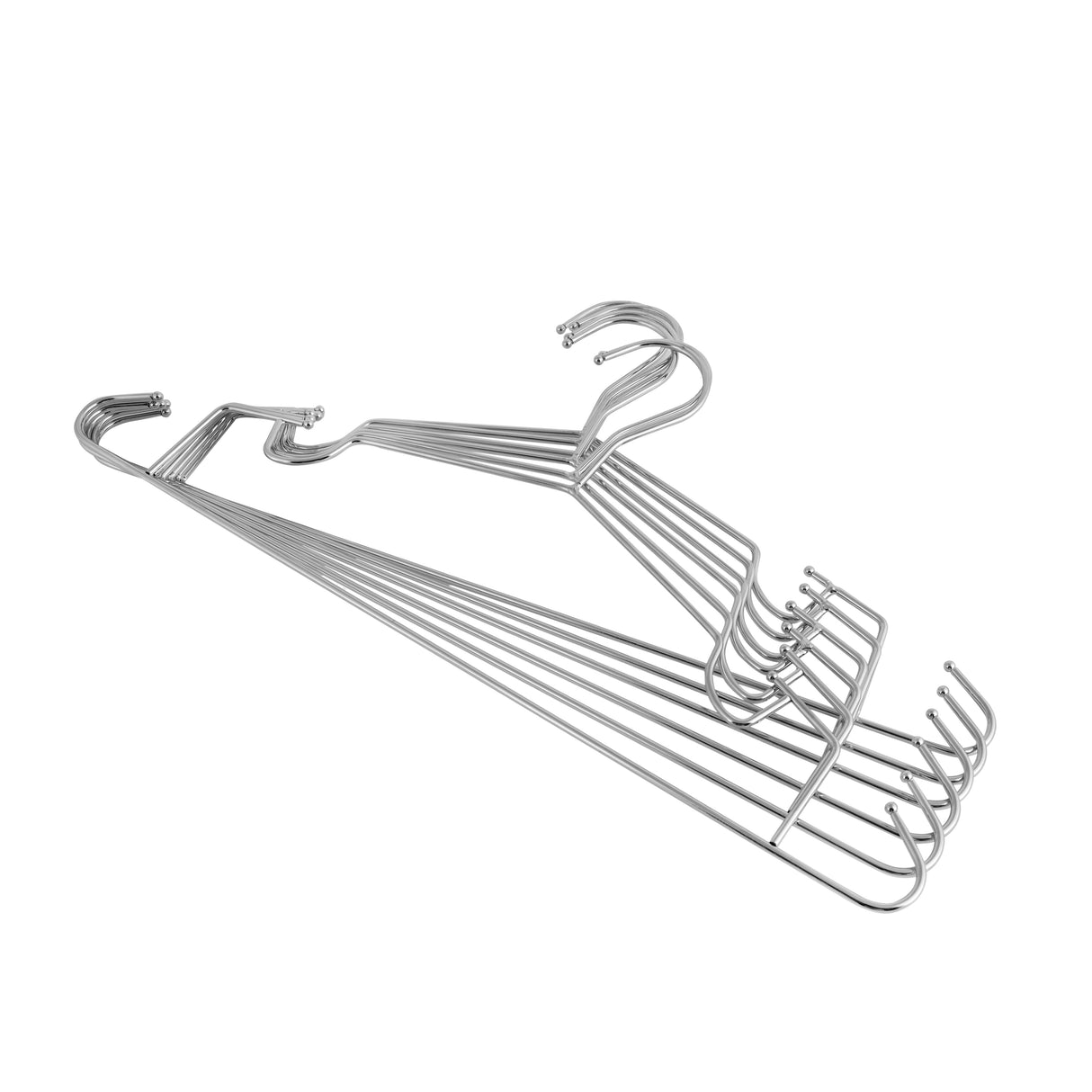 Royalford RF2575 6PCS Metal Hanger Set | Chrome-Plated Multi-Hook Rust-Resistant Clothes Hangers | Space-Saving Design | Perfect for Shirts, Pants, Dresses & Accessories